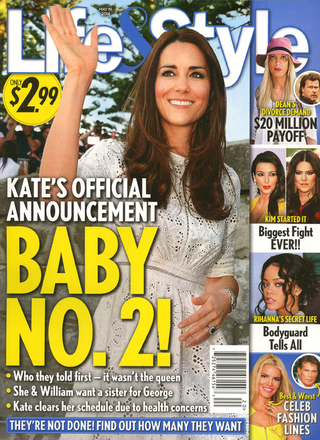 Illustration for article titled This Week in Tabloids: Faked Pix of Kim Squeezing Into Wedding Dress